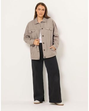 Yours Clothing Oversized Denim Jacket - Natural
