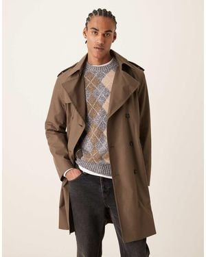 Mango Cotton Mix Belted Trench Coat - Natural