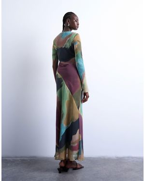 knee length dresses for ladies Flowy Draped Cowl Neck Maxi Dress with Double Layer – Blush S / Blush