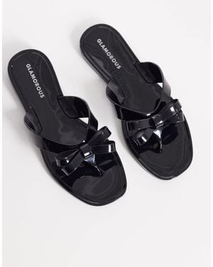Glamorous – jelly-zehenstegsandalen - Schwarz