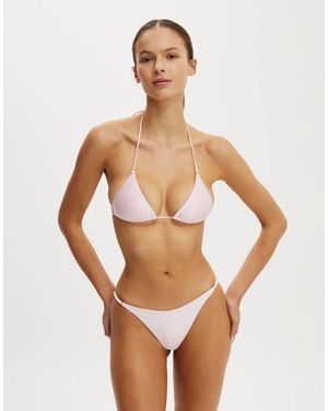 Cotton On Micro String Triangle Bikini Top - White