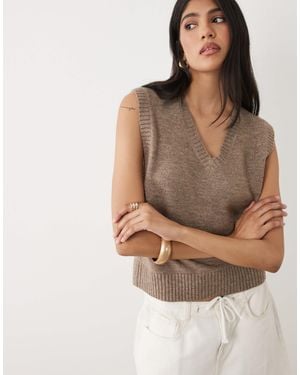 Cotton On V Neck Slouch Vest - Brown