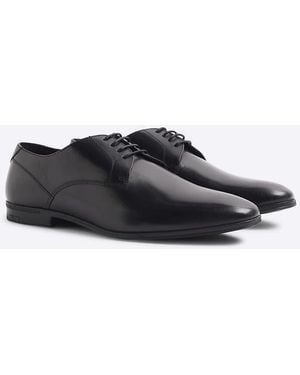 River Island Leather Wide Fit Derby Shoes - White