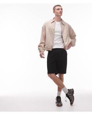 TOPMAN Denim Straight Leg Short - Pink