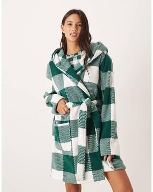 ASOS Bata Corta A Cuadros Vichy De Microfelpa De - Verde
