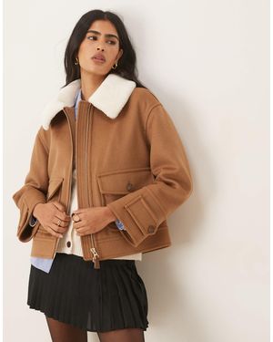 GANT – pilotenjacke aus wollmix - Braun