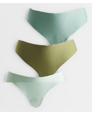 ASOS Asos Design Curve 3 Pack No Vpl Thongs - Green