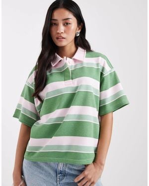 Pieces Short Sleeve Polo Sweatshirt - Green