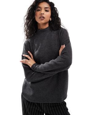 Vero Moda High Neck Oversized Jersey Top - Black
