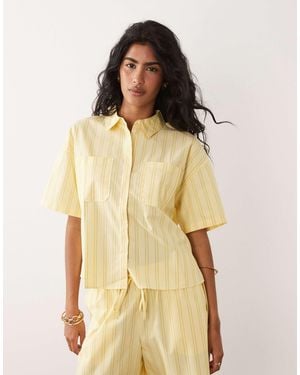 Jdy Short Sleeve Shirt Co-ord - Natural