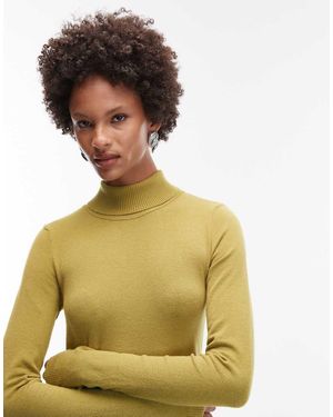 ASOS Jersey Verde Con Cuello Vuelto De Punto Fino De