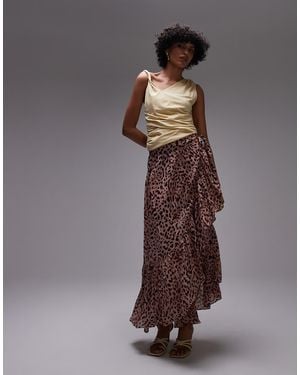 & Other Stories Chiffon Tiered Maxi Skirt With Asymmetric Hem - Brown