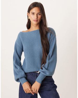Threadbare – strickpullover - Blau