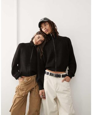 Collusion Zip Through Cardigan - Black