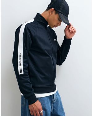 Fred Perry Printed Tape Track Jacket - Blue