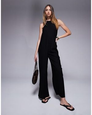 River Island Linen Jumpsuit - Black