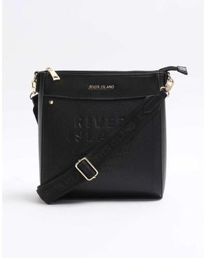 River Island Ri Embossed Cross Body Bag - Black