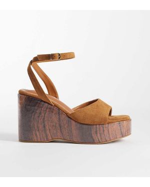 Public Desire Aluna Wedge Sandals - Brown