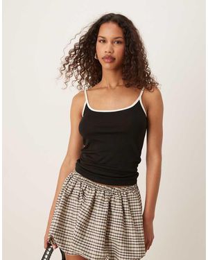 Mango Slim-Fit Hemdje Met Contrasterende Rand - Zwart