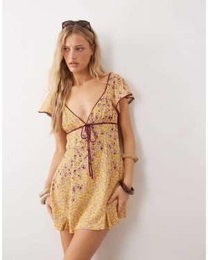 Free People Backroads Flippy Mini Dress - Natural