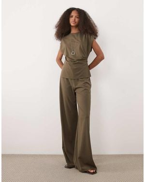 Mango Candelo Straight Trouser Co-ord - Natural