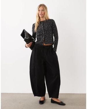 Mango Strickpullover mit em leopardenmuster - Schwarz