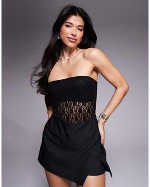 ASOS Lace Bandeau Bodysuit - Black