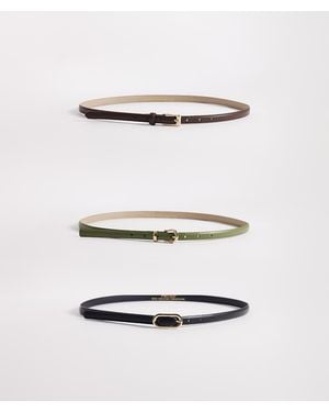 Pieces Set Van 3 Riemen Met Gouden Gesp - Wit