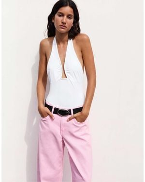 Pull&Bear Body mit neckholder und raffungen - Pink