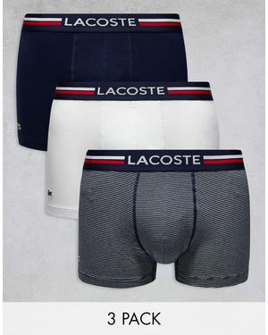 Lacoste Pack Of 3 Stripe Trunks - Blue