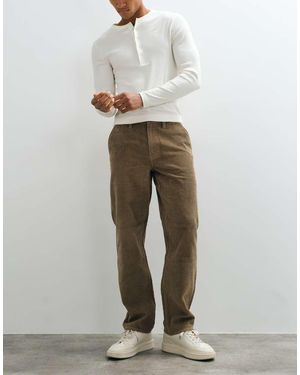 ASOS Straight Corduroy Trousers - Brown
