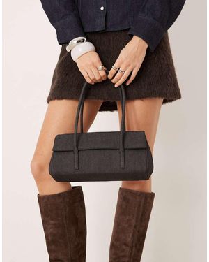 Mango Bolso De Hombro Vaquero De - Negro