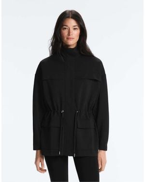 Oysho Long Jacket With Modal And Soft Touch Pockets - Black