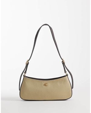 Calvin Klein Jeans Small Canvas Shoulder Bag - White