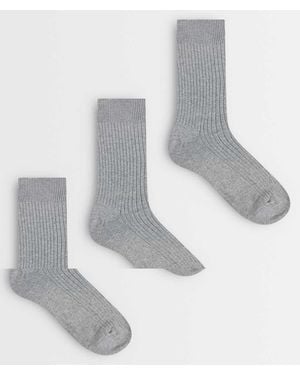 ARKET 3 Pack Premium Ribbed Ankle Socks - White