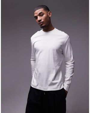 Mango Camiseta Blanca De Manga Larga De - Negro