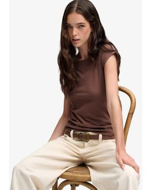 Superdry Athletic Essentials Off Shoulder Top - Brown