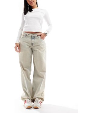 Dr. Denim Hill Relaxed Fit Low Waist Wide Straight Leg Jeans - Natural