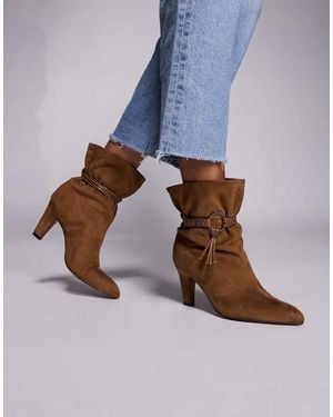 ASOS Emil Paperbag Heeled Ankle Boots - Blue