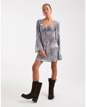 Wednesday's Girl Fluted Sleeve Mini Dress - Blue