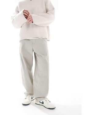 Hollister Pantaloni Cargo Super Ampi Grigi Con Zip - Bianco