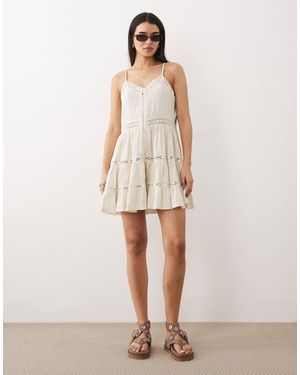 Iisla & Bird Button Down Mini Dress - Natural