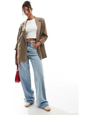 ONLY Linen-mix Oversized Blazer - Blue