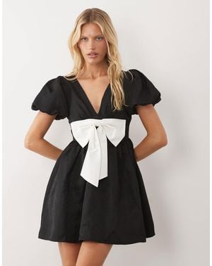 Sister Jane – bordeaux – exklusives jacquard-minikleid - Schwarz