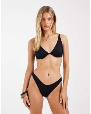 Hollister Co-ord Rib Cheekiest Bikini Bottoms - Black