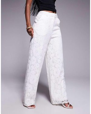 River Island Lace Tailored Trousers - Purple