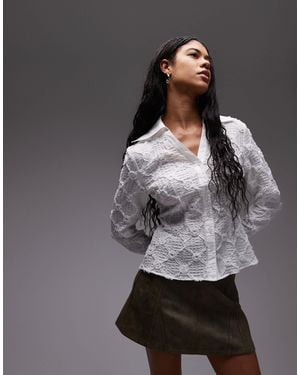 laagam Sally Fitted Textured Blouse - Grey