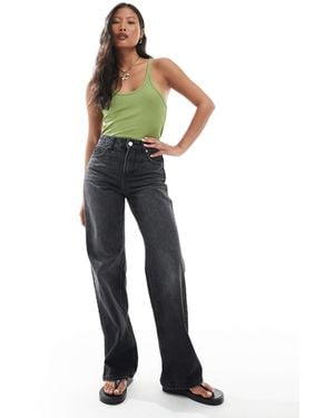 Stradivarius Petite D92 Wide Leg Dad Jeans - Blue