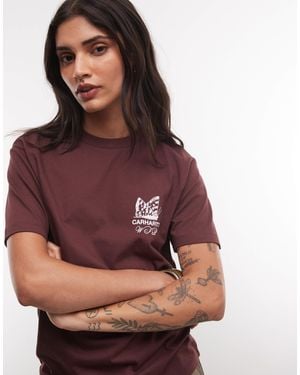 Carhartt T-shirt silver cups bordeaux foncé - Rouge