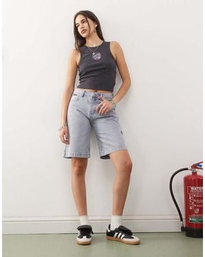 Santa Cruz Flutter Flash Loose Denim Shorts - Purple